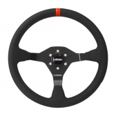 VOLANTE RING COURO PRETO TARJA VERMELHA LOTSE