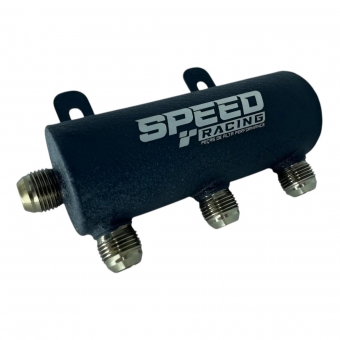 DIVISOR DE COMBUSTÍVEL FLAUTA 3 ENTRADA 8AN SAIDA 8AN INOX PRETO - SPEED RACING