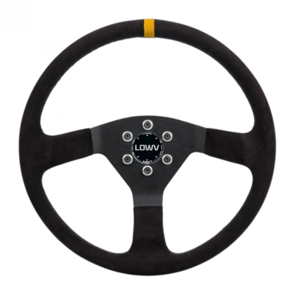 VOLANTE R SPAK PRETO SUEDE INDICADOR AMARELO - LOWV