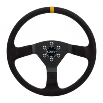 VOLANTE R SPAK PRETO SUEDE INDICADOR AMARELO - LOWV