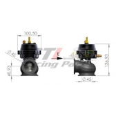 VALVULA DE ALÍVIO WASTEGATE W45 45MM COM FLANGE 3 FUROS - AUTO BOOST - PRATA