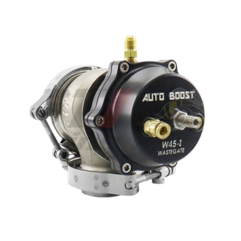 VALVULA DE ALÍVIO WASTEGATE W45I 45MM INOX - AUTO BOOST - PRETO