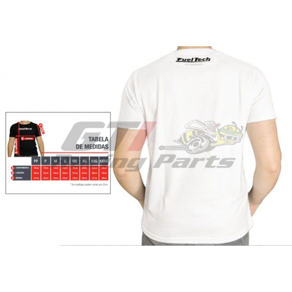 CAMISETA FUELTECH BORDADA UNISSEX BRANCA