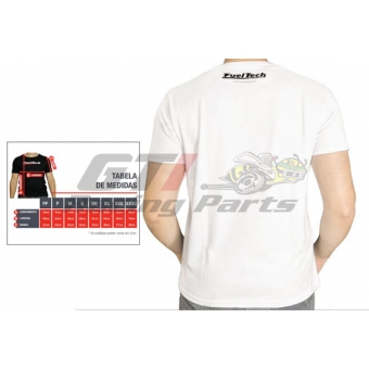 CAMISETA FUELTECH BORDADA UNISSEX BRANCA